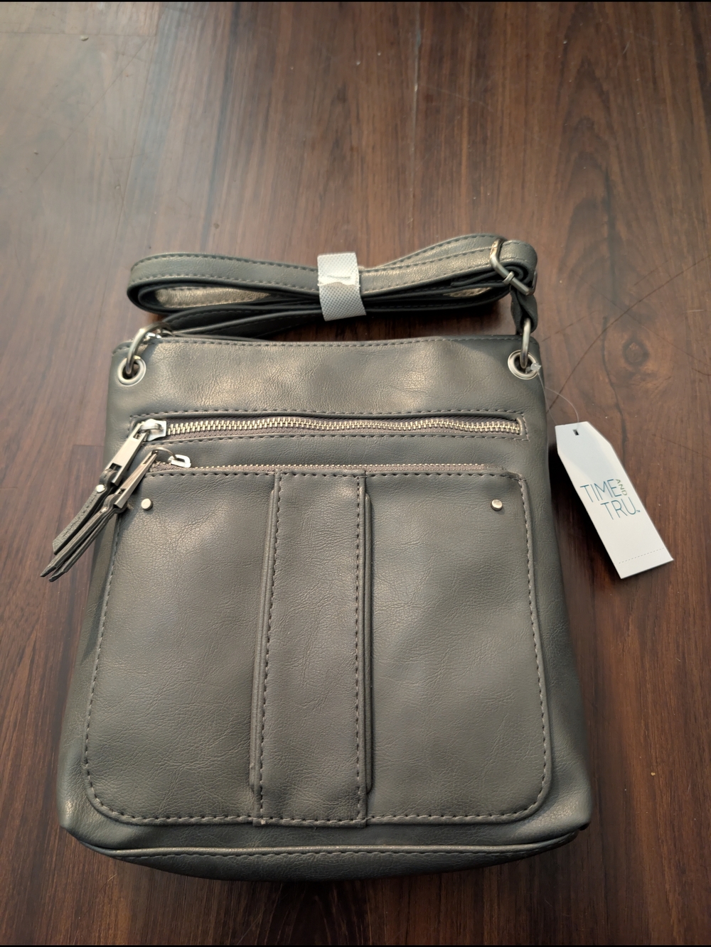 Time and Tru Gray Crossbody Bag for  Compact Everyday Carry